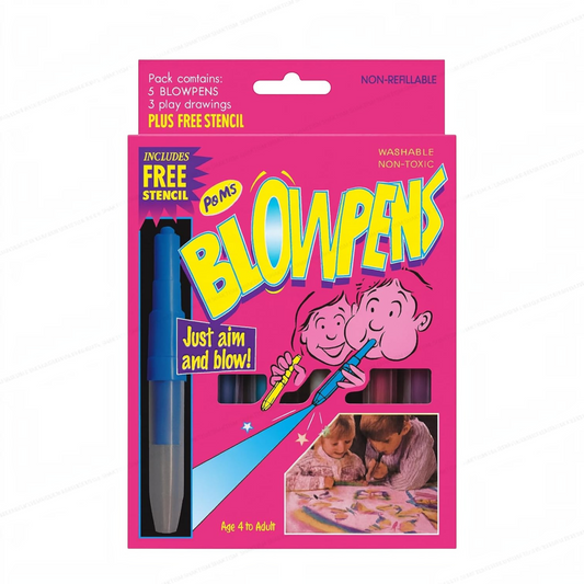 TIPTOP Blow Pens Art Set | 6 Spray Markers with Stencil