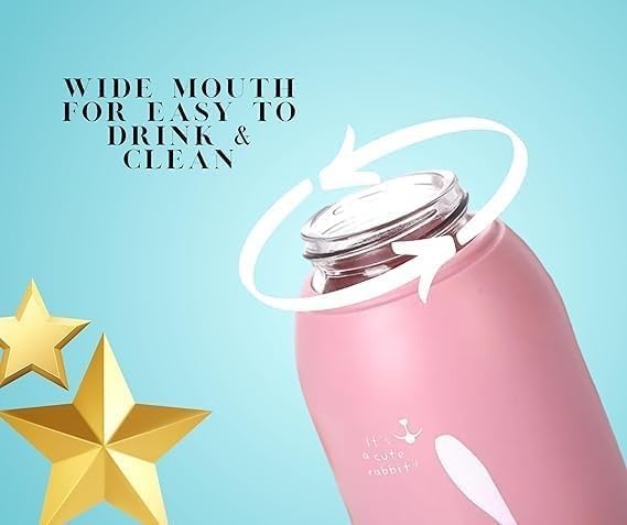 Bunny Glass Water Bottle | Size Reference