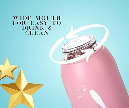 Bunny Glass Water Bottle | Size Reference