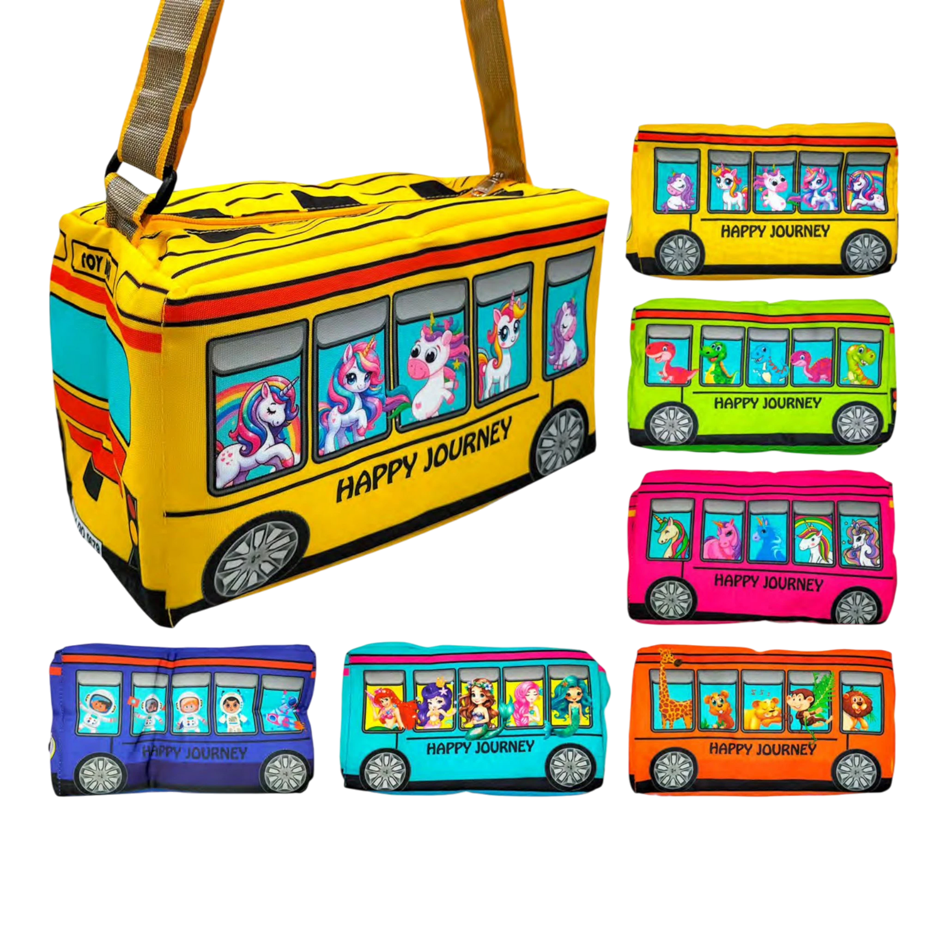 TIPTOP Bus Shape Duffle Bag | 360 Degree Wheels | Kids Sports Bag