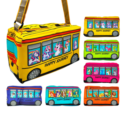 TIPTOP Bus Shape Duffle Bag | 360 Degree Wheels | Kids Sports Bag