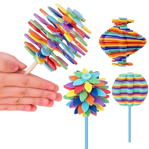TIPTOP Candy Flower Toy | Multicolour Striped Sturdy Green Stem