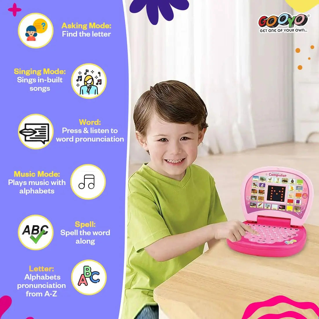 TIPTOP Educational Learning Laptop Toy | Side View