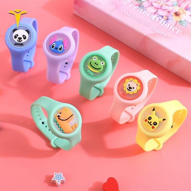 TIPTOP Kids Reusable Mosquito Repellent Wristband Flexible LED Watch Style