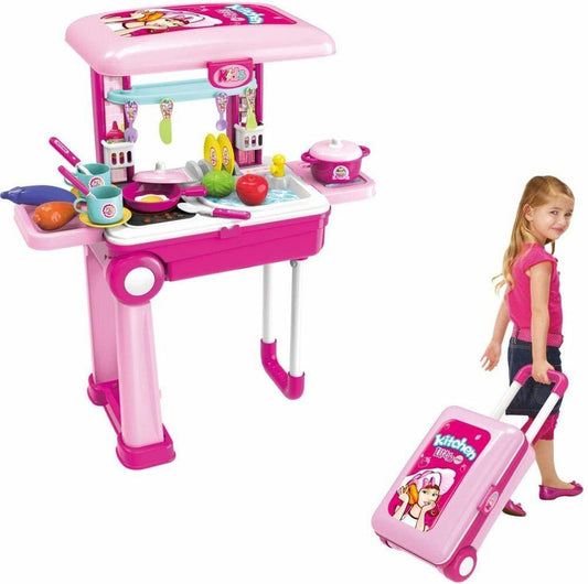 TIPTOP Little Chef 2-in-1 Kitchen Playset with Trolley Case