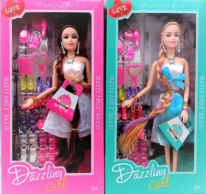 TIPTOP Long Hair Princess Fashion Doll Playset with Movable Joints