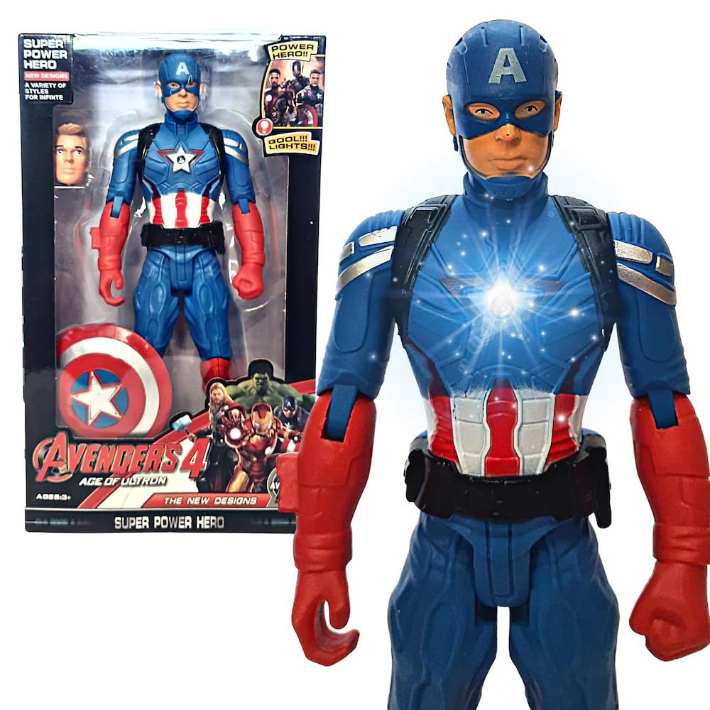 TIPTOP Marvel Avengers Captain America Titan Hero Blast Gear Action Figure with LED Light