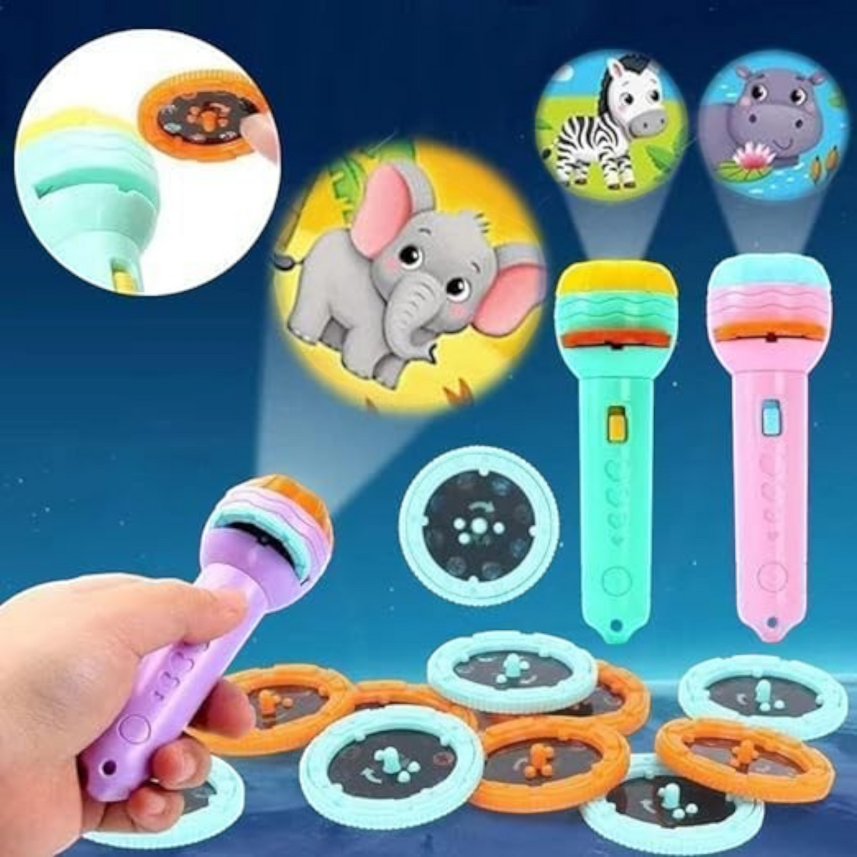 TIPTOP Mini Projector Torch | Child Using Toy