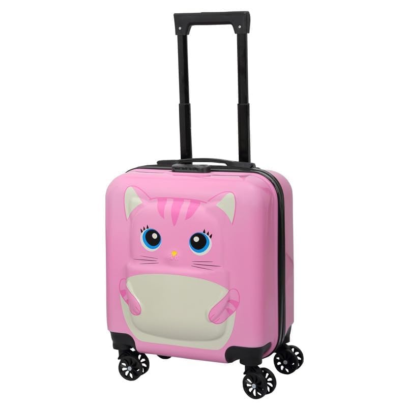 TIPTOP Pink Kids' Rolling Suitcase with Spinner Wheels for Travel Adventures