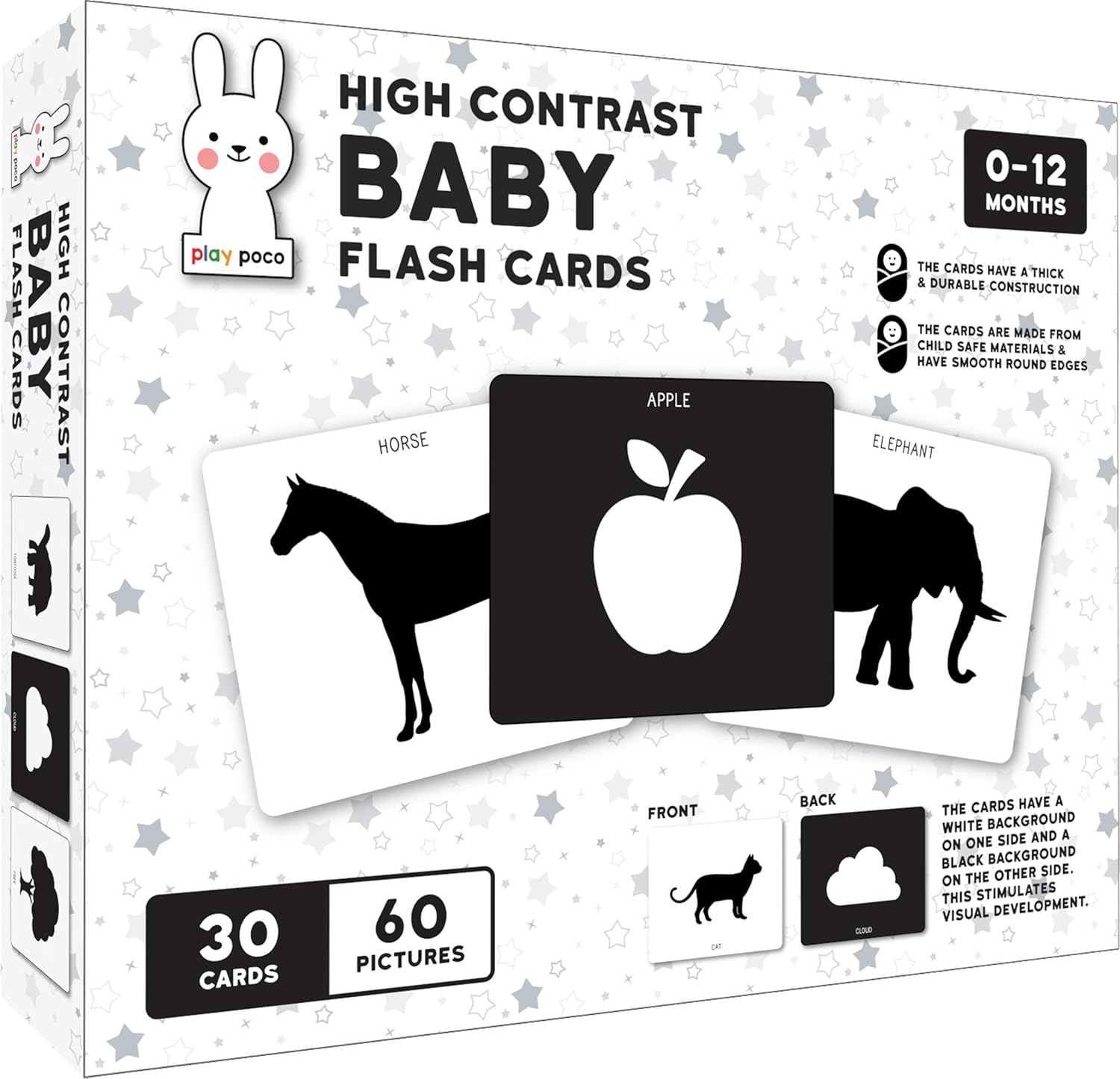 TIPTOP Play Panda High-Contrast Black and White Visual Stimulation Baby Cards