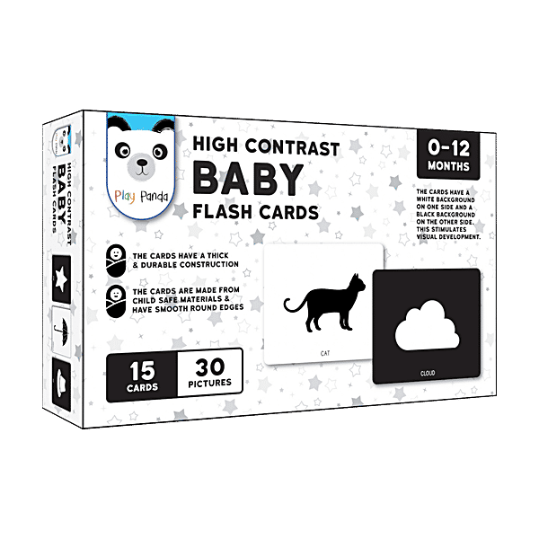 TIPTOP Play Panda High Contrast Baby Sensory Flashcards With 30 Pictures