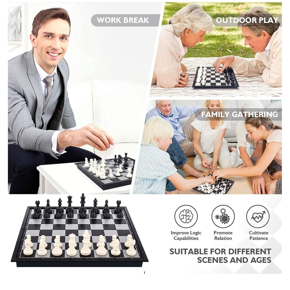 Portable Magnetic Chess | Game in Play