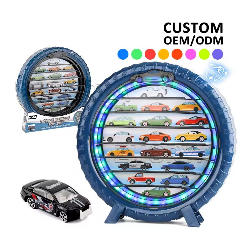 TIPTOP Portable Parking Garage Toy Set | Police Playset