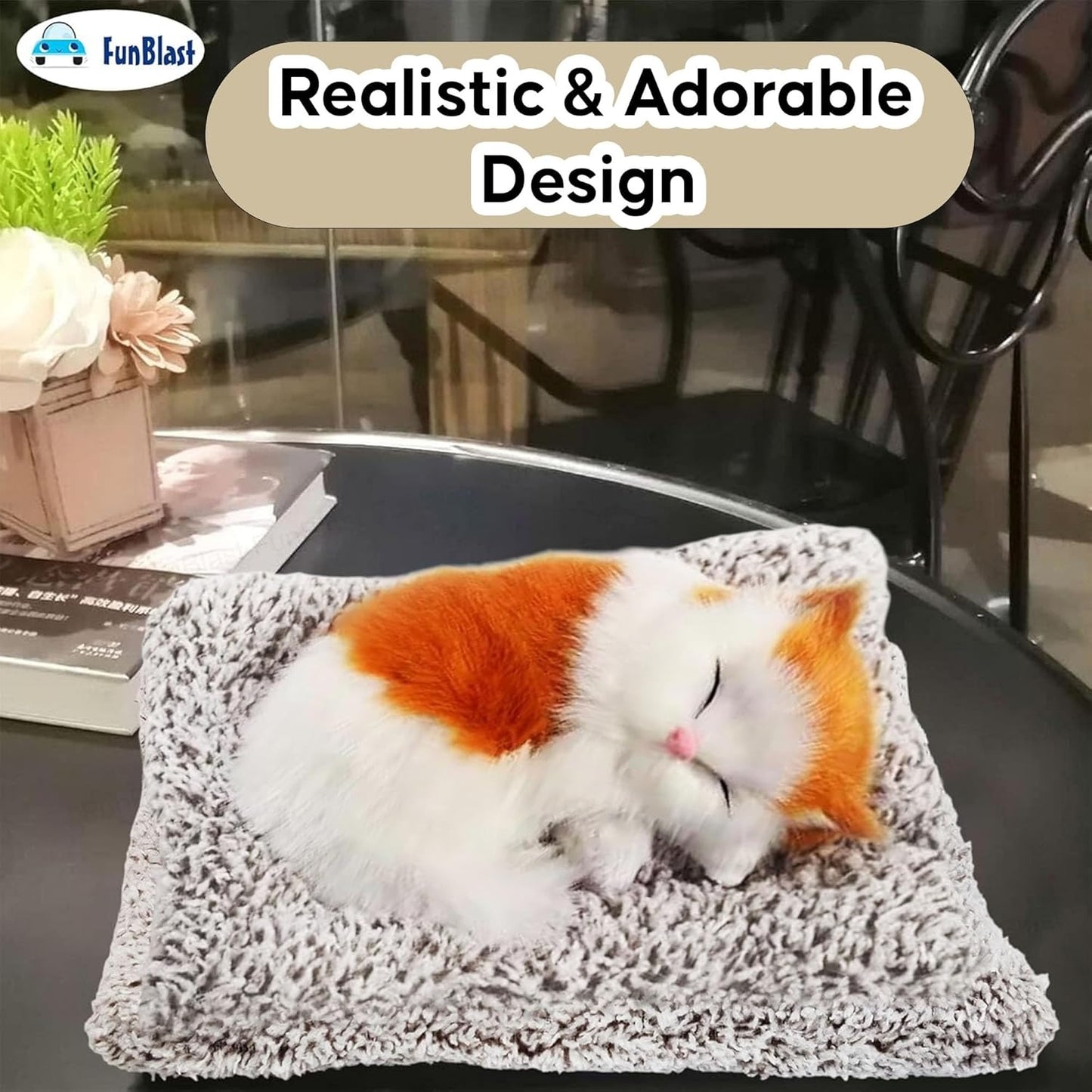 TIPTOP Sleeping Cat Plush Toy | Close-Up Fur Texture