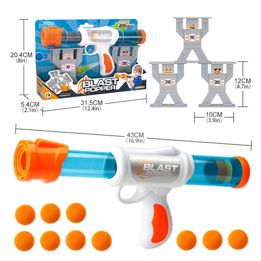 TIPTOP Thunder Strike Exciting Air Pressure Foam Ball Blaster Toy Gun Pistol with Soft Bullets
