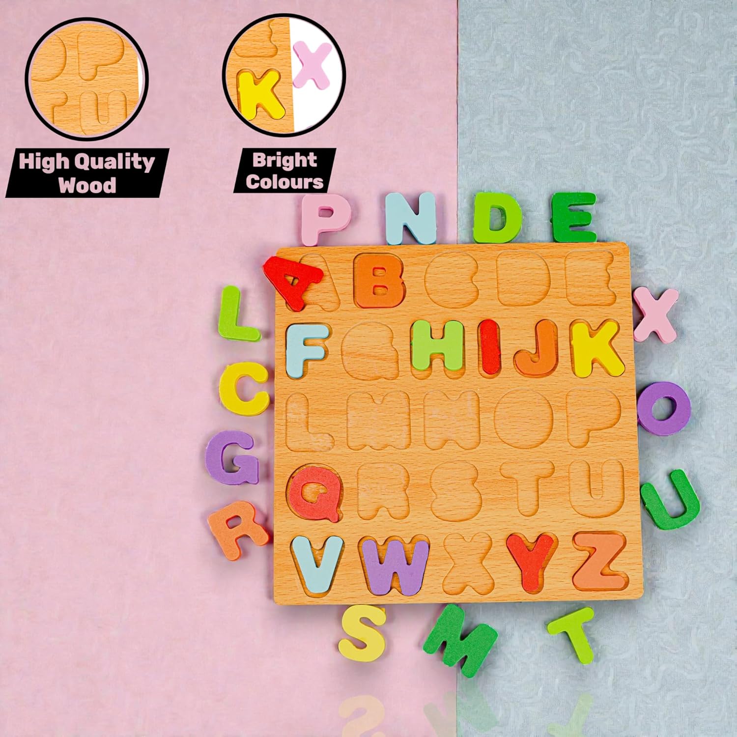 Wooden Alphabet Puzzle | Pieces Detail