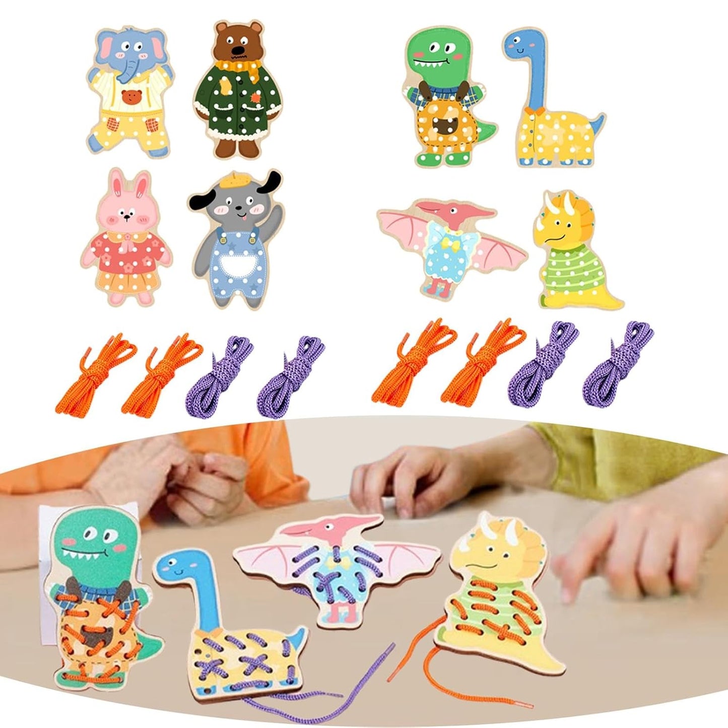 TIPTOP Animal Lacing Toy | Lacing Detail