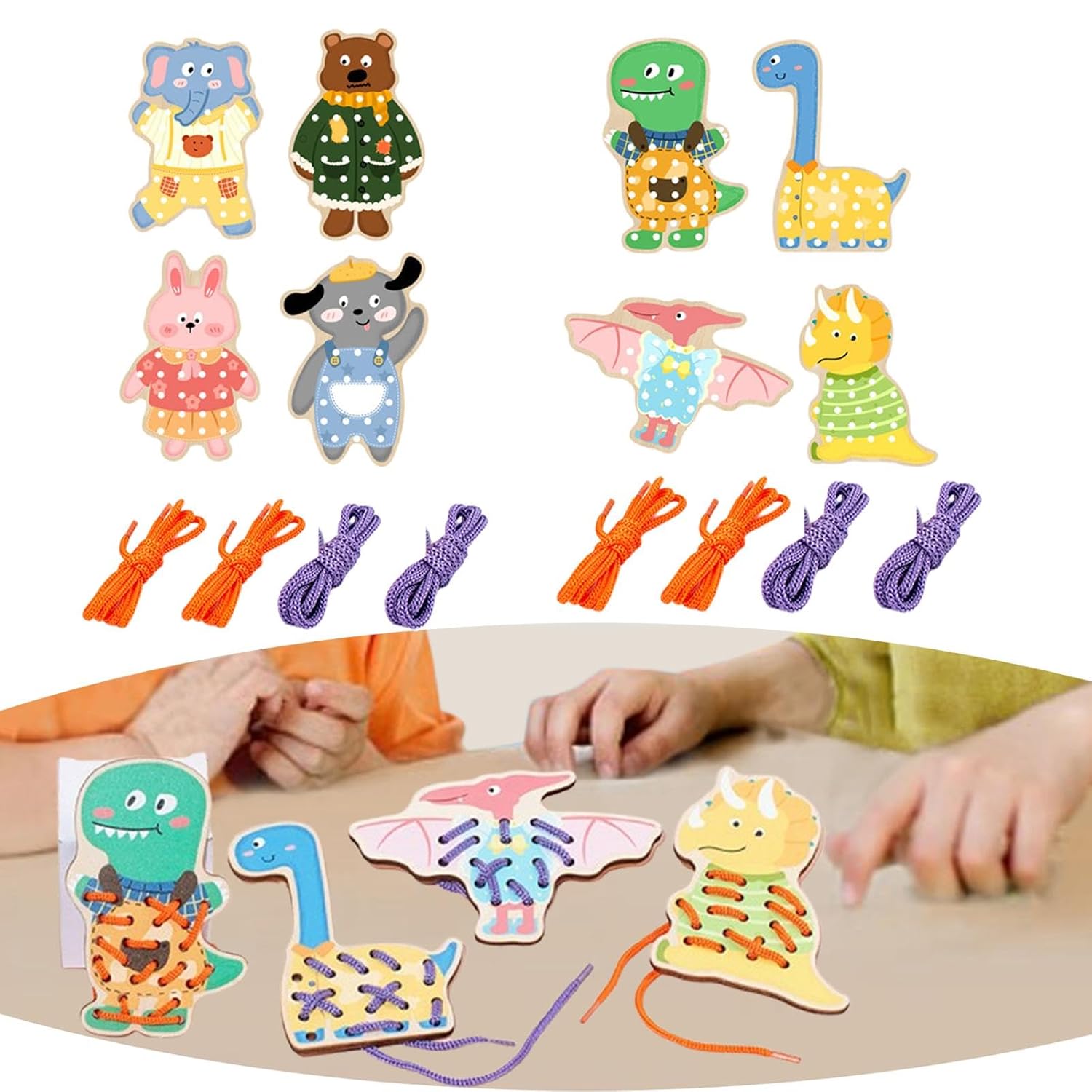 TIPTOP Animal Lacing Toy | Lacing Detail