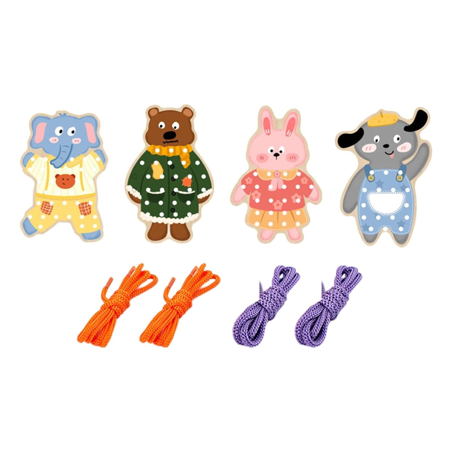 TIPTOP Animal Lacing Toy | Animal Shapes Detail