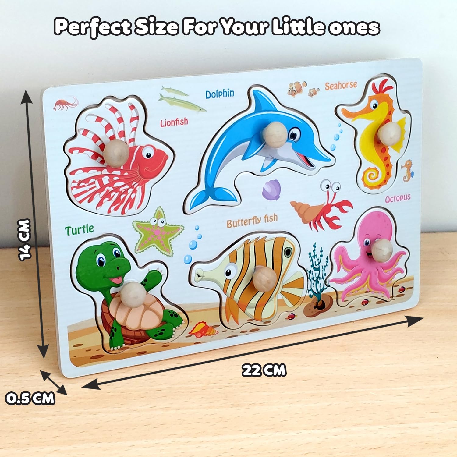 TIPTOP Aquatic Animal Peg Puzzle | Size Reference