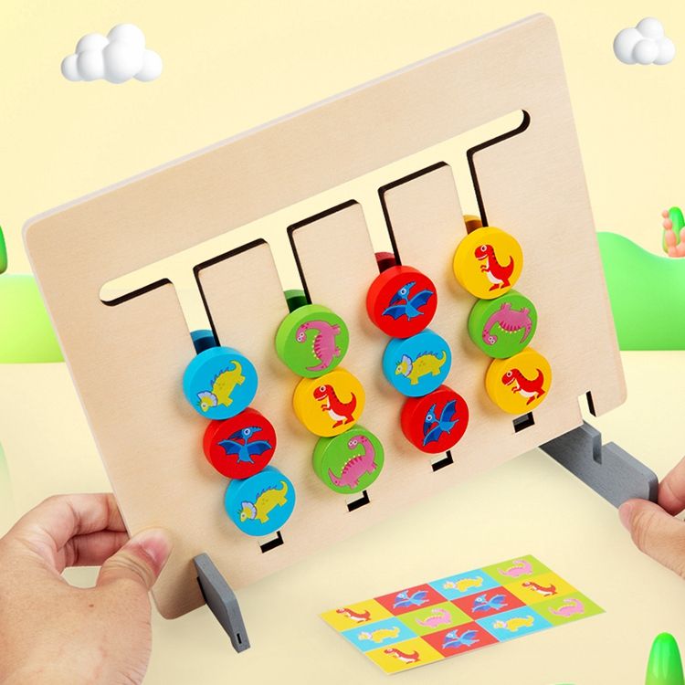 TIPTOP Wooden Dinosaur Chess | Two-Side Board Detail
