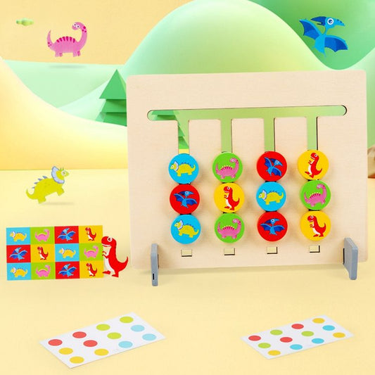 TIPTOP Wooden Dinosaur Chess Logic Game | Brain Teaser Four Color