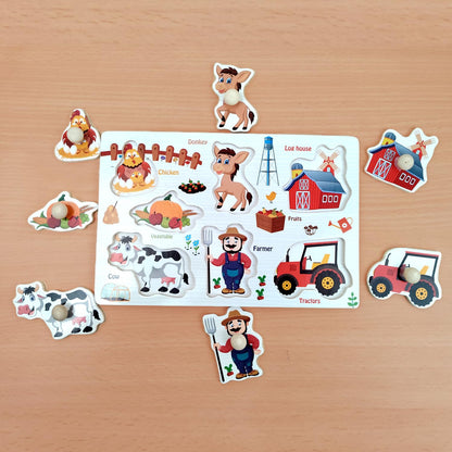 TIPTOP Farm Animal Peg Puzzle | Pieces Detail