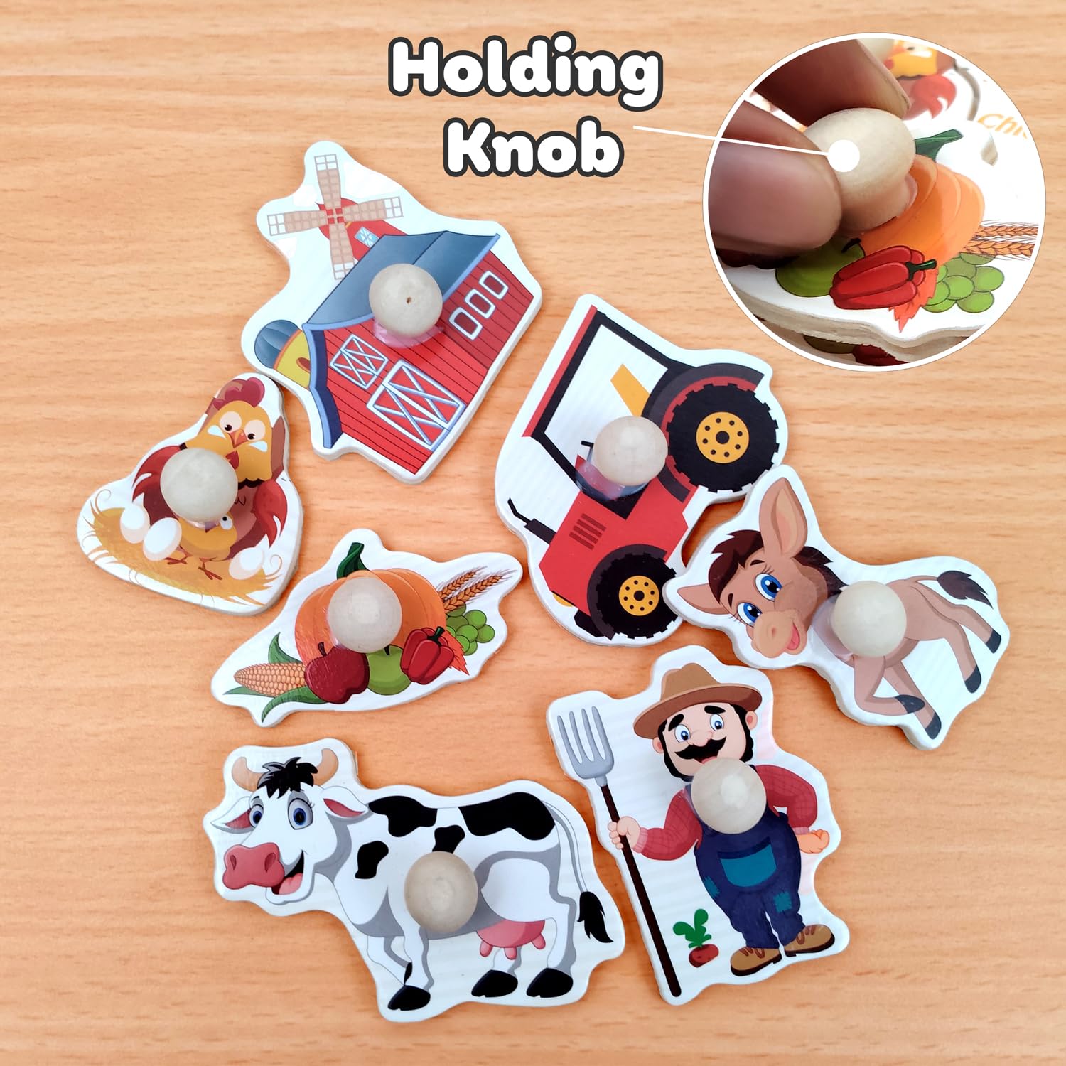 TIPTOP Farm Animal Peg Puzzle | Child Playing