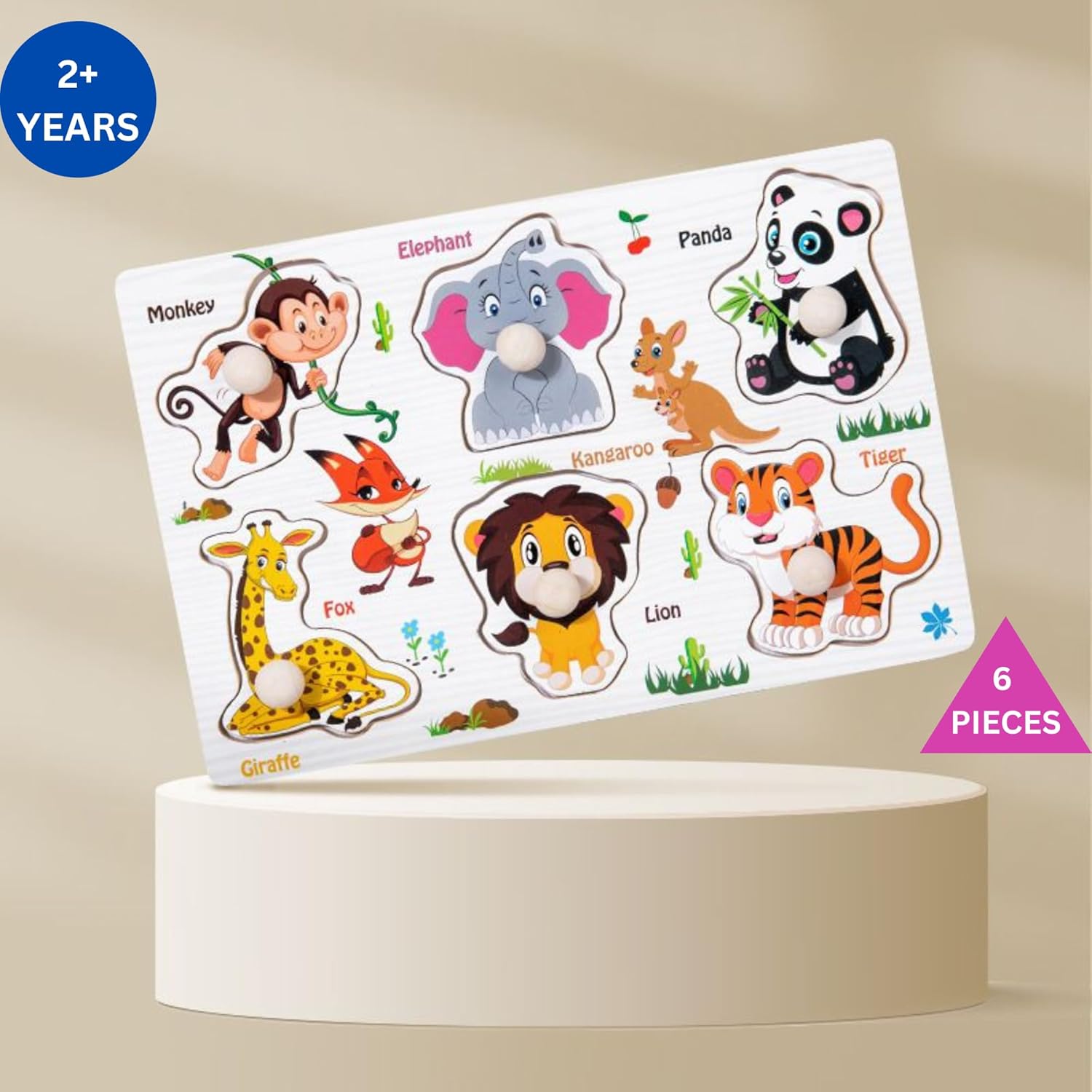 TIPTOP Animals Vegetables Vehicles Puzzle | Animal Pieces Detail