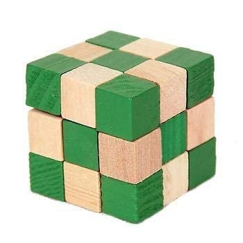 TIPTOP Wooden Snake Puzzle Cube | 3x3x3 Brain Teaser