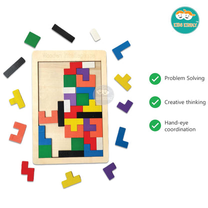Wooden Tetris Puzzle | Interlocking Detail