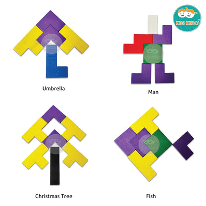 Wooden Tetris Puzzle | Colour Detail