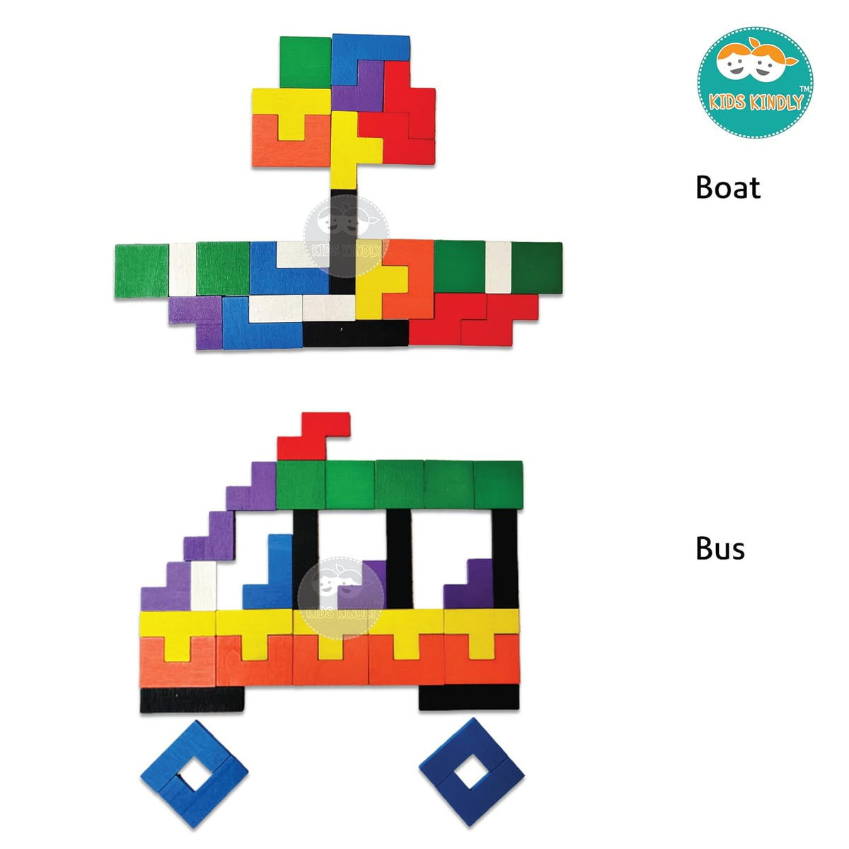Wooden Tetris Puzzle | Size Reference