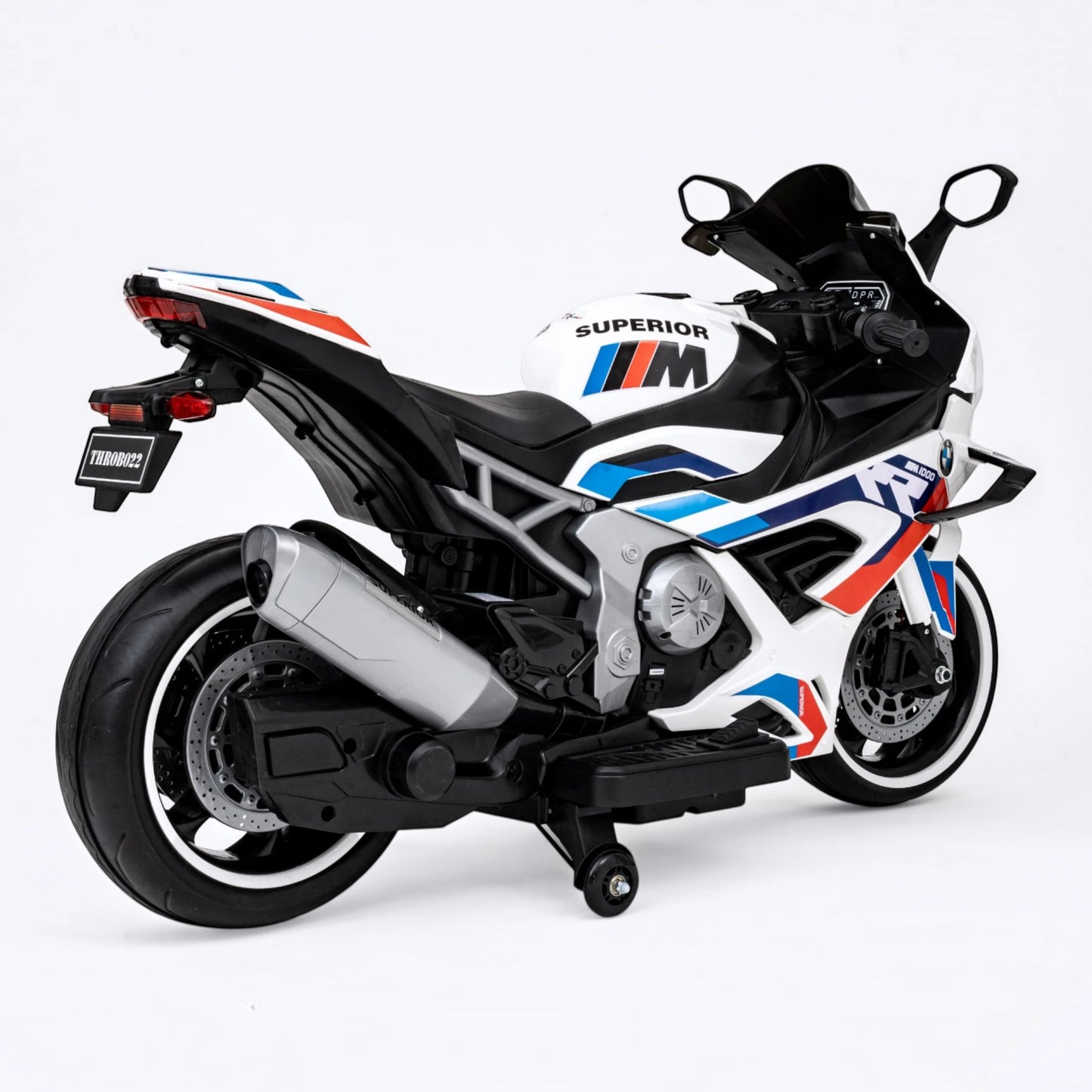 Toy House Battery Operated Ride-On Bike for Kids - B022-White