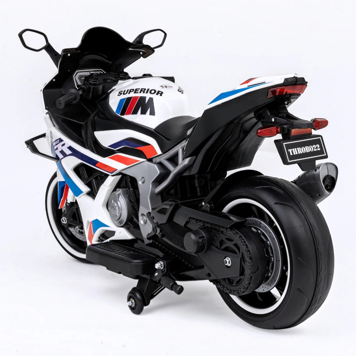 Toy House Battery Operated Ride-On Bike for Kids - B022-White