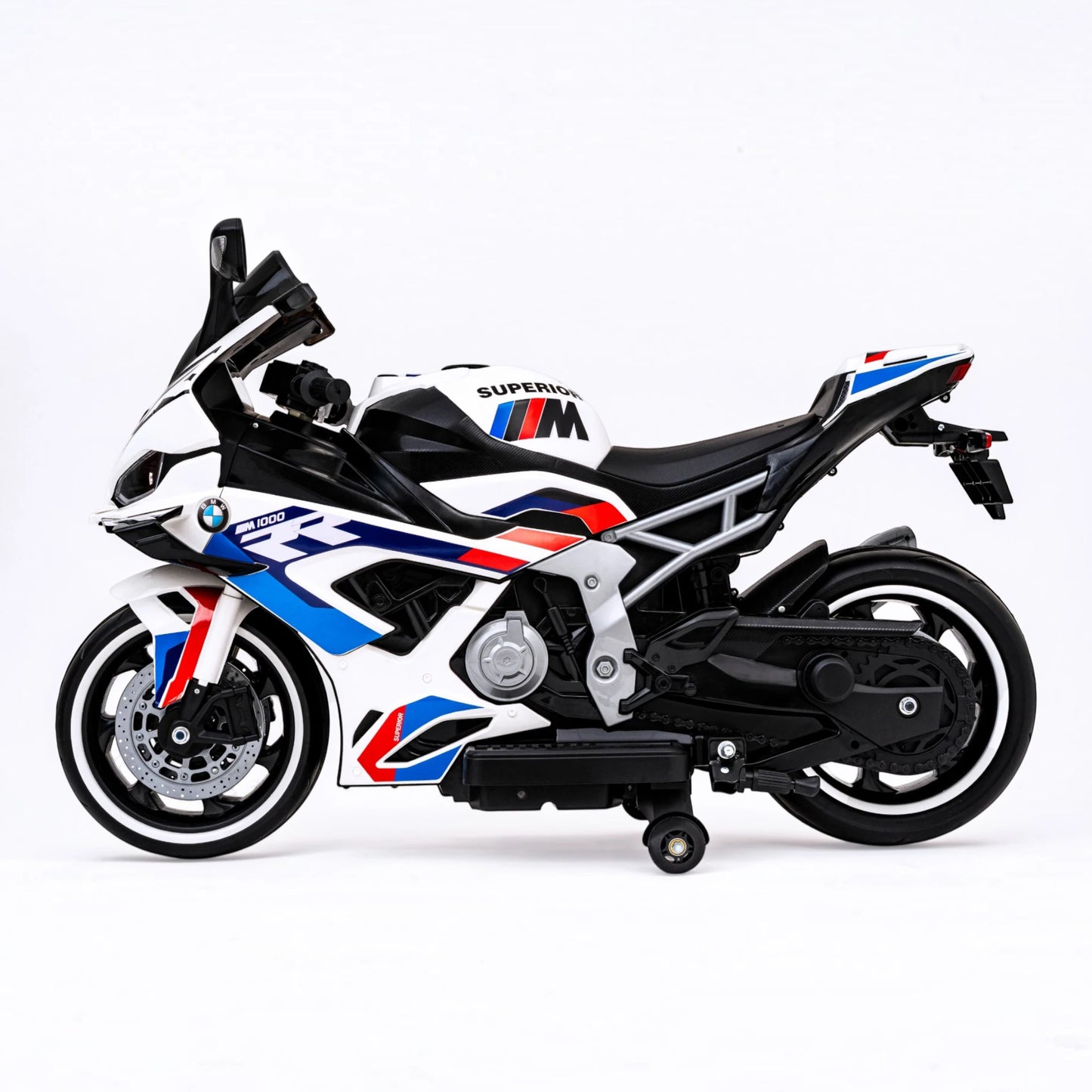 Toy House Battery Operated Ride-On Bike for Kids - B022-White