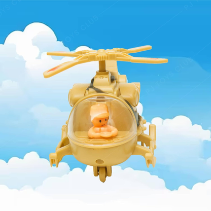 Trendy Mini Plastic Helicopter Toy with Push and Go Action