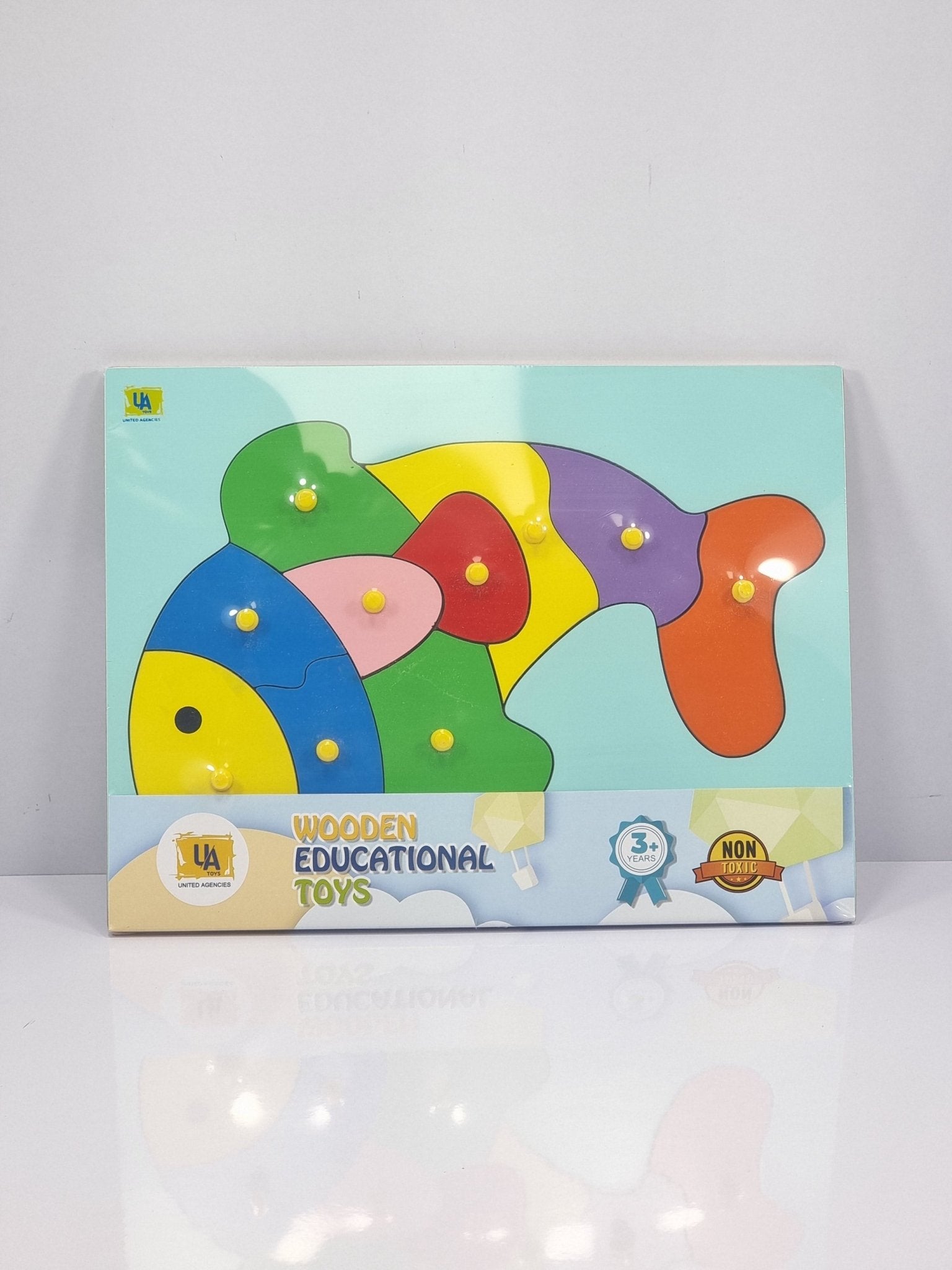 UA Engaging Wooden Fish Puzzle Toy for Kids: Shape Recognition & Fine Motor Skills