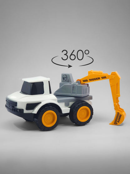 UA Rambo Friction-Powered Digger Truck for Kids with Rotating Arm & Bucket ( Random Colour )