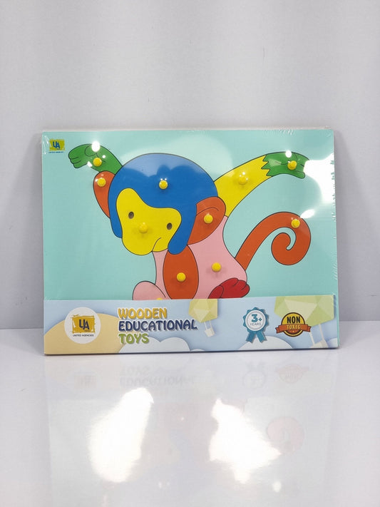 UA Wooden Monkey Puzzle | Educational Fine Motor Skill Toy