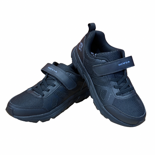Nivia Velcro School Shoes for Boys & Girls Black