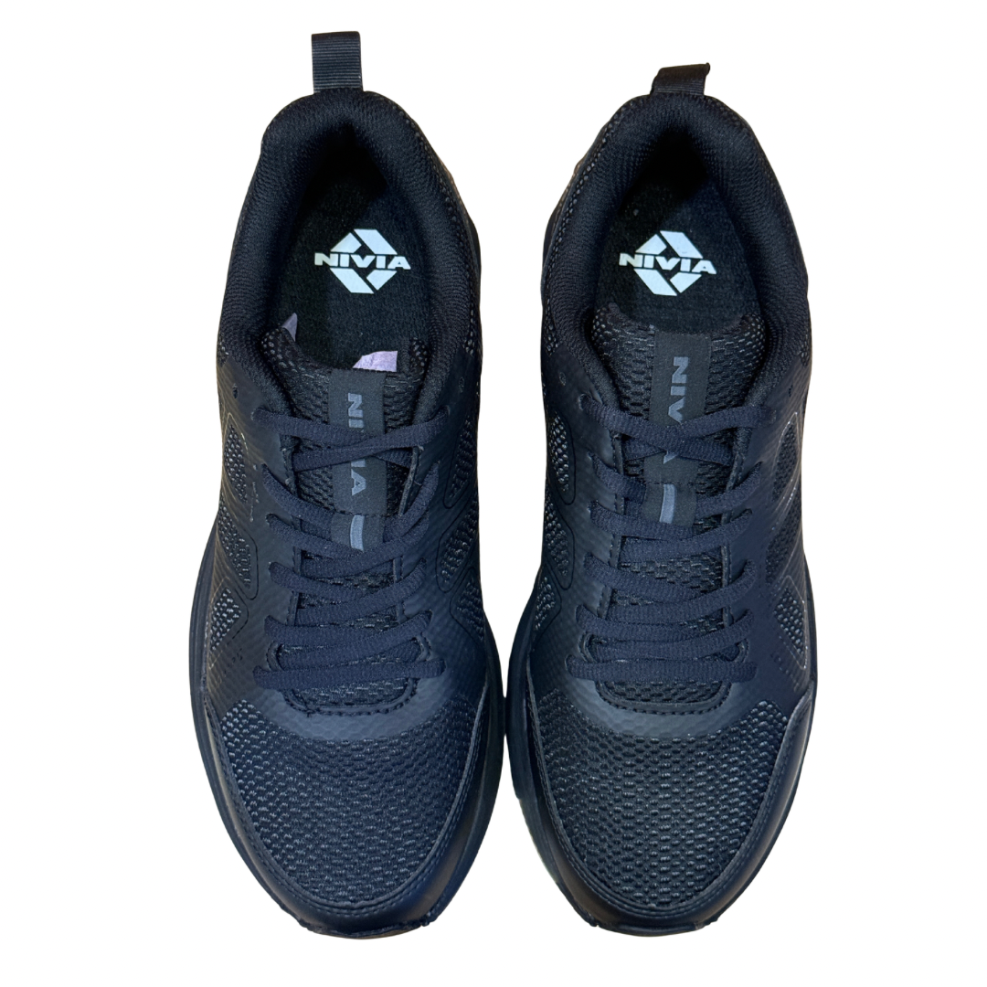 Nivia Lace School Shoes for Boys & Girls Black