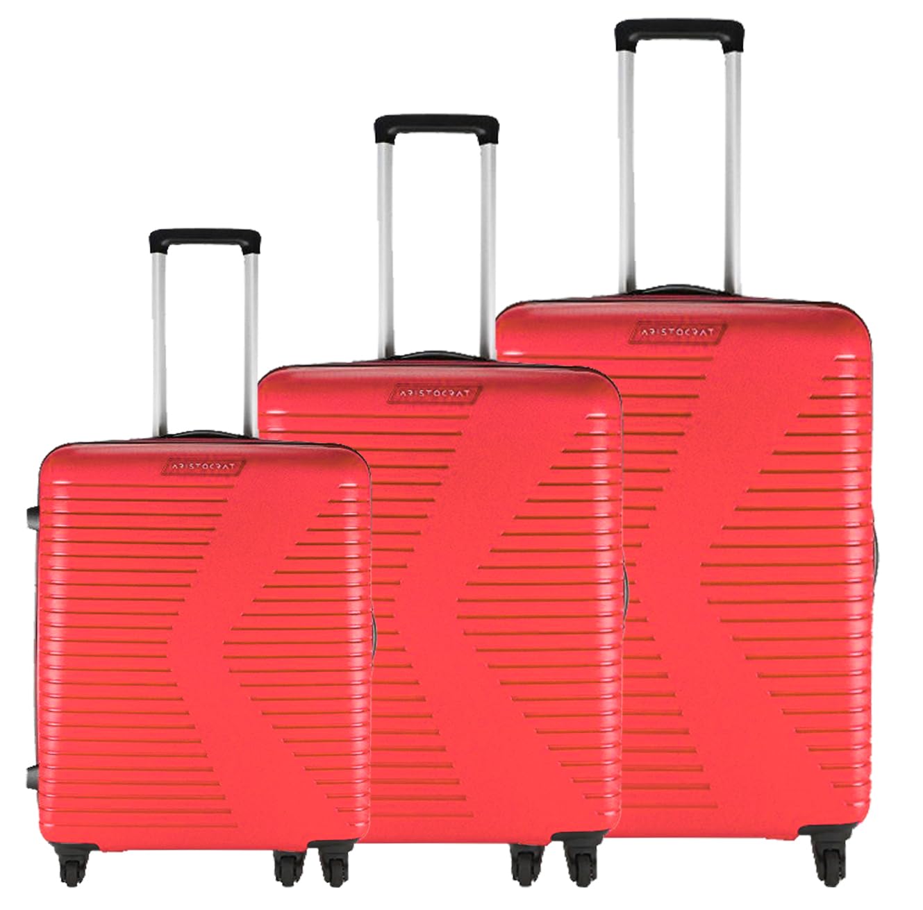 VIP Aristocrat Karl Hard-Sided Red Polypropylene 3 Piece Luggage Set