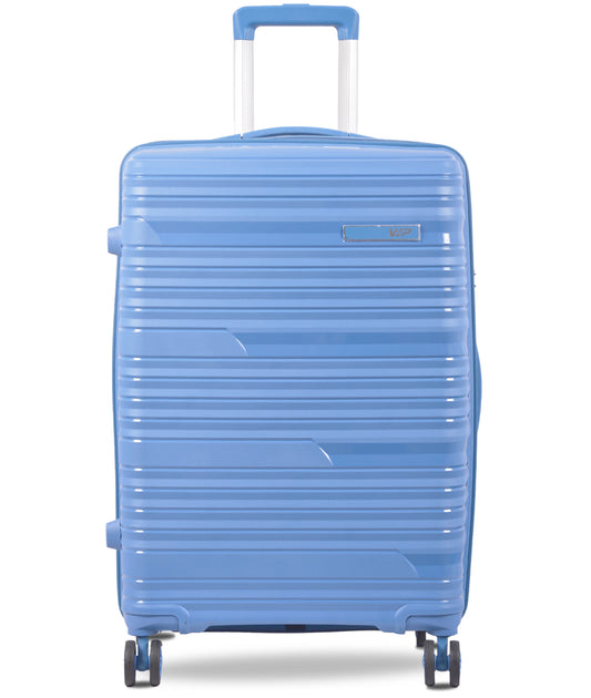 VIP Matrix Hard Shell Trolley Luggage, 8 Wheels, PP Material with Flushed Combi Lock, Anti-Theft Zip (Ocean Blue)