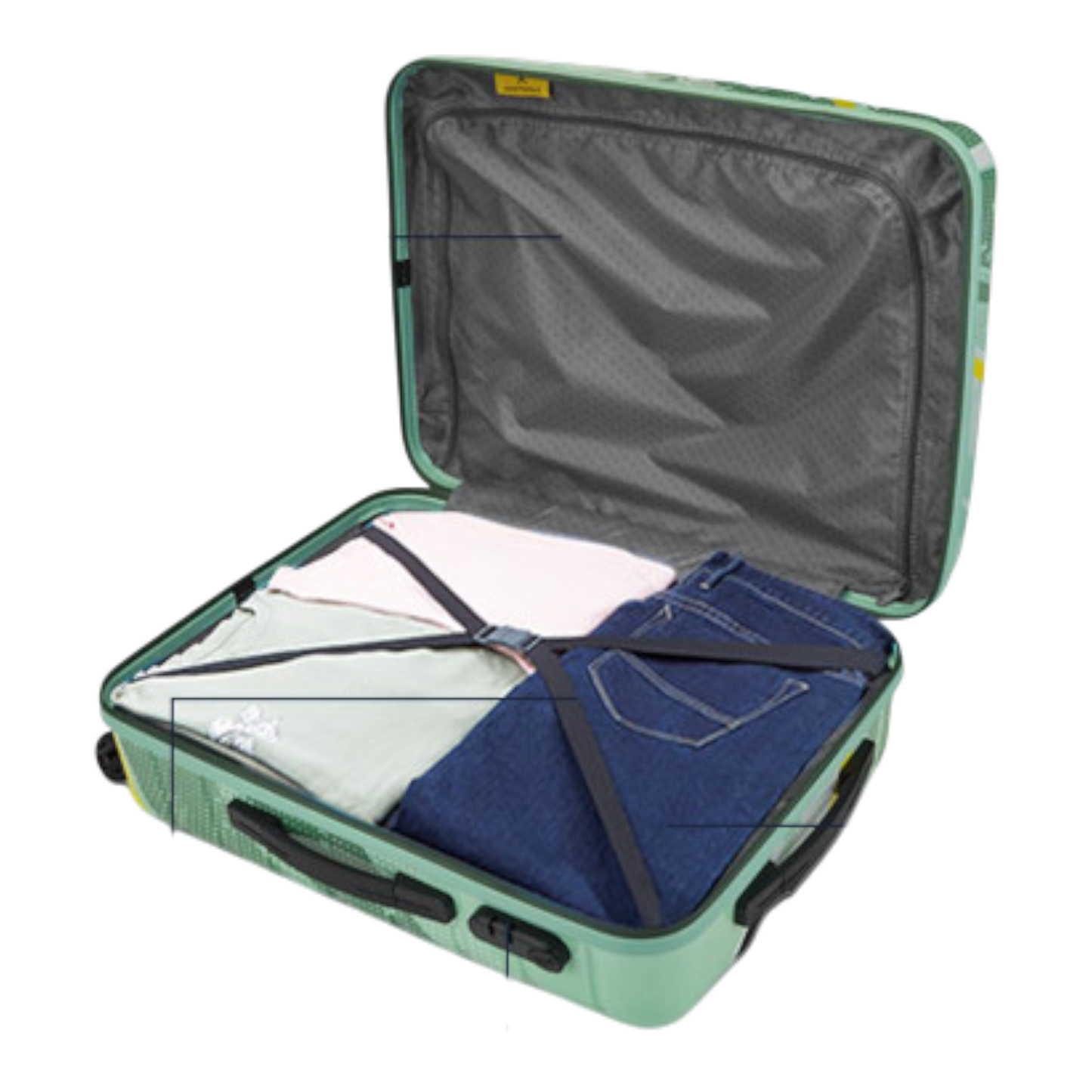 Aristocrat Radiance Green Medium Hard Luggage Small Cabin Trolley Bag with 4-Wheel