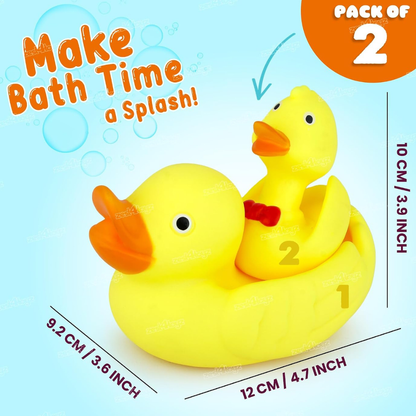 Zest 4 Toyz Chu Chu Duck Bath Toy Set Duck Toy for Kids Floating Rubber Duck Family Safe & Fun Water Play Baby Toys for Kids Babies & Toddlers