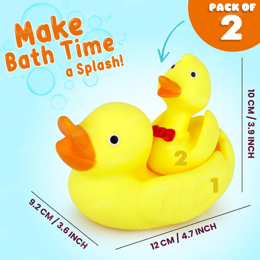 Zest 4 Toyz Chu Chu Duck Bath Toy Set Duck Toy for Kids Floating Rubber Duck Family Safe & Fun Water Play Baby Toys for Kids Babies & Toddlers