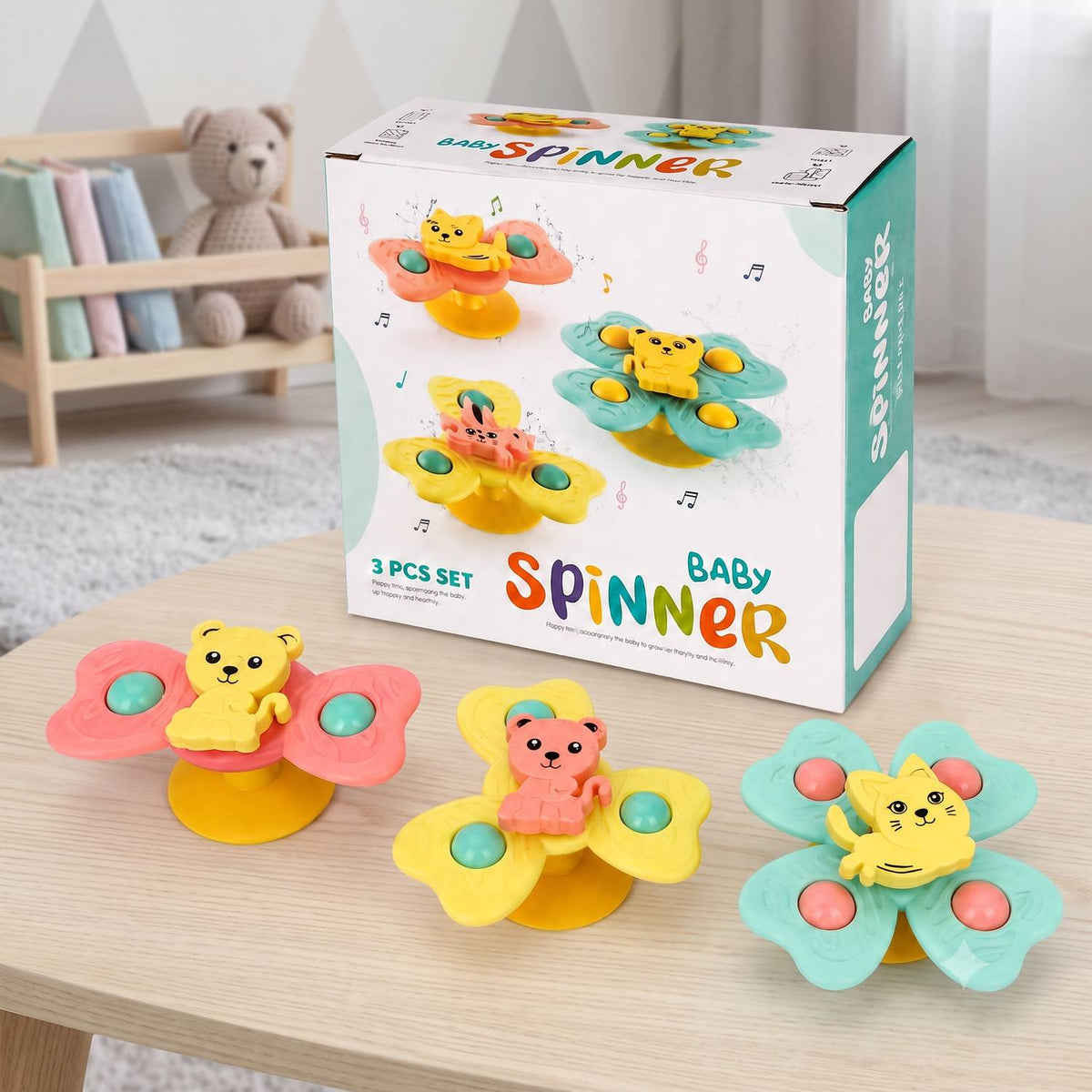 Baby Spinner Rattle Suction Toy Set