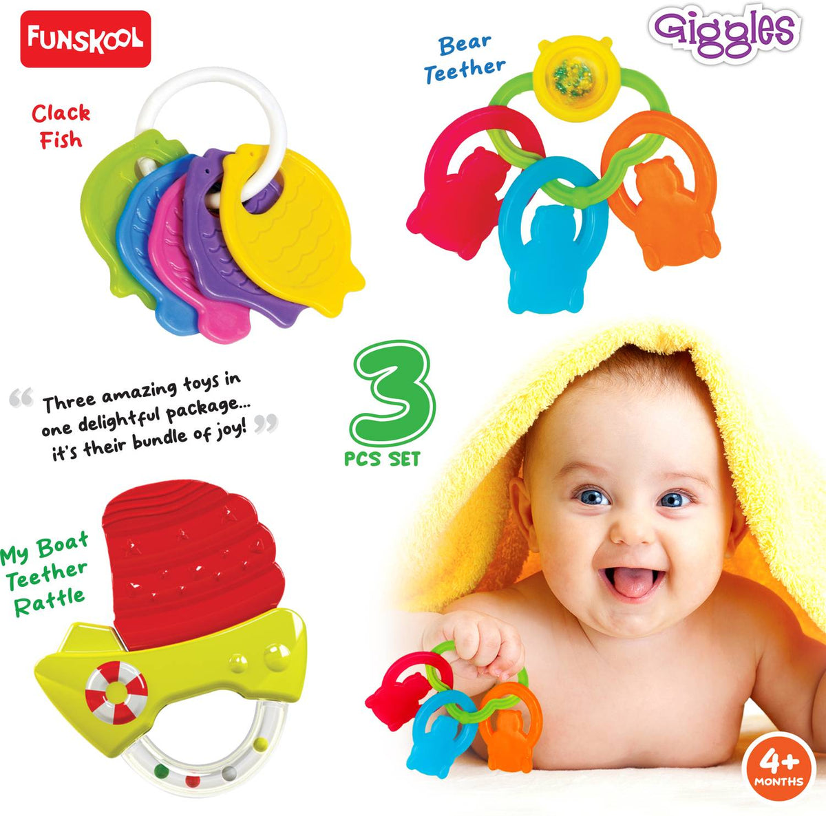 Giggles Baby's Best Friend Combo Teether Rattle