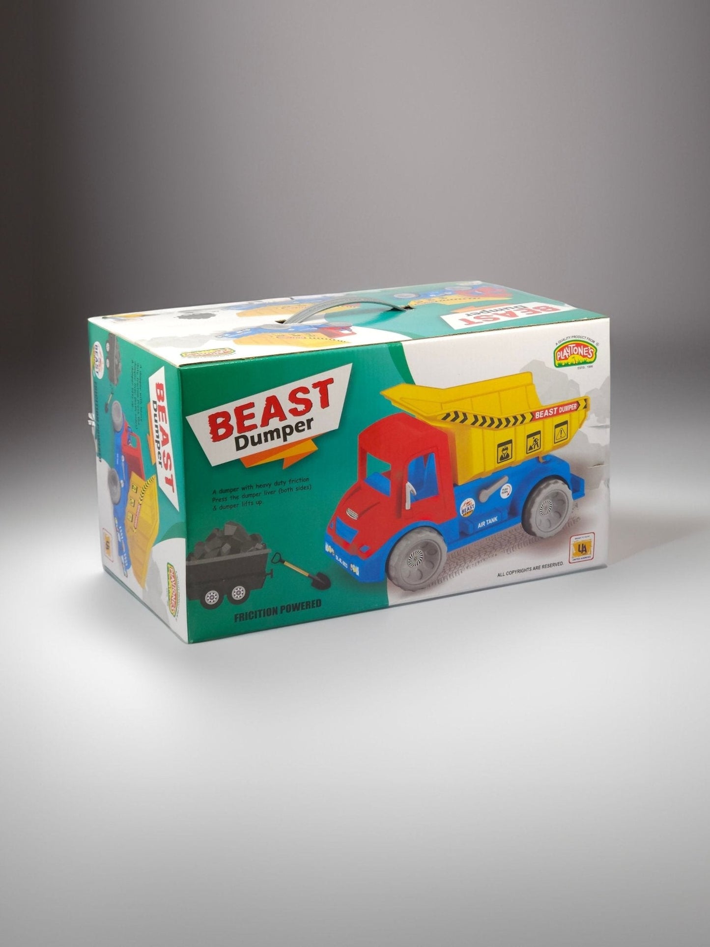 Beast Dumper Functional Construction Truck Toy for Kids, Robust Plastic, Friction Powered